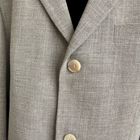 HUGO BOSS Sport Coat Blazer Jacket Three Button Wool Linen Blend  Brown Ventless - Picture 3 of 12